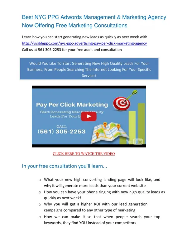 NYC Pay Per Click Management