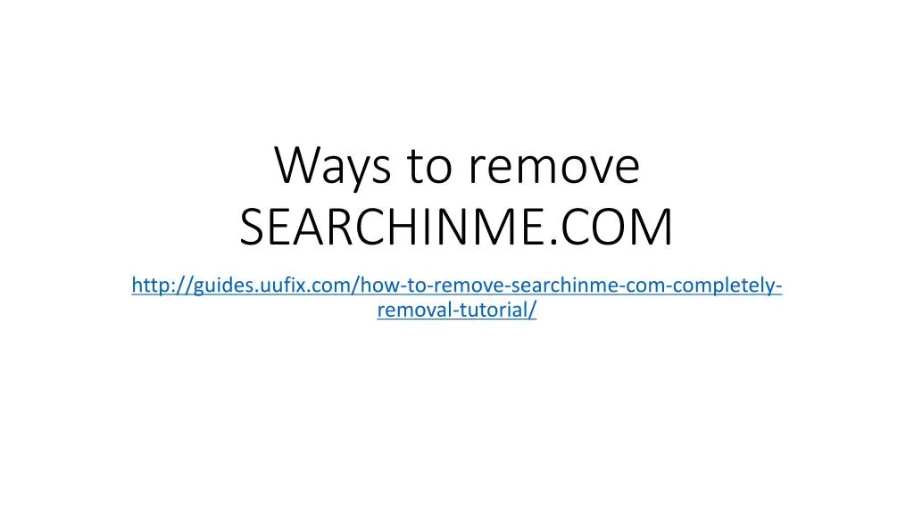 ways to remove searchinme com
