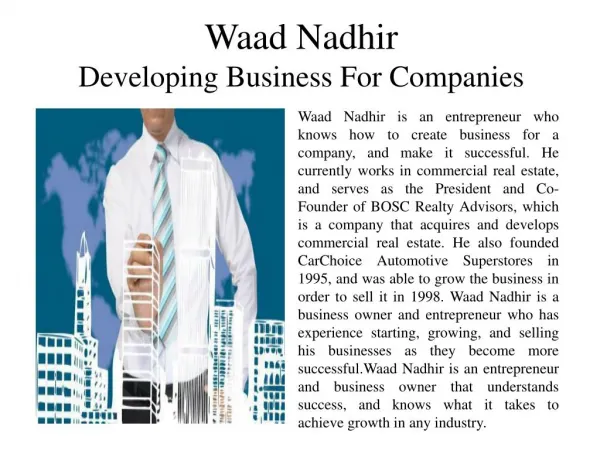 Waad Nadhir - Developing Business for Companies