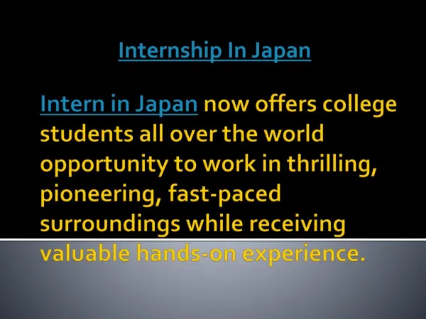 Internship In Japan | Call us 81 (0)50-5809-9984.