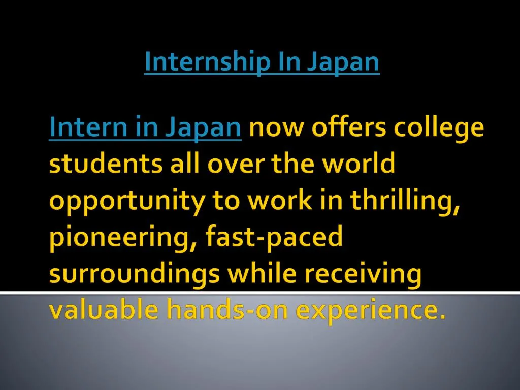 internship in japan