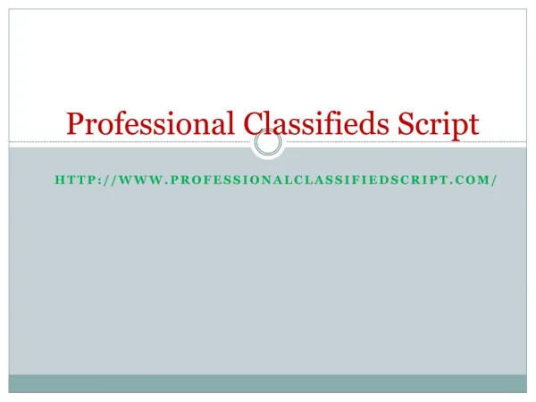 Professional Classifieds Script