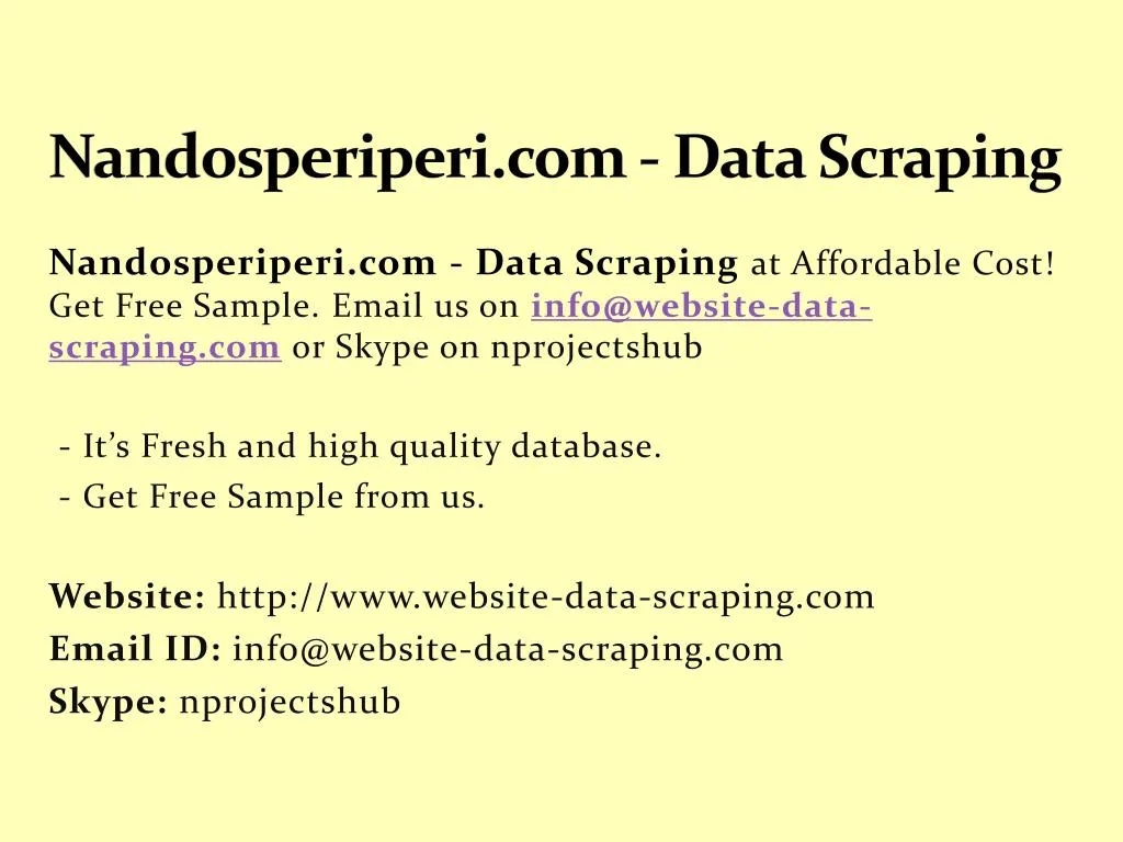 nandosperiperi com data scraping