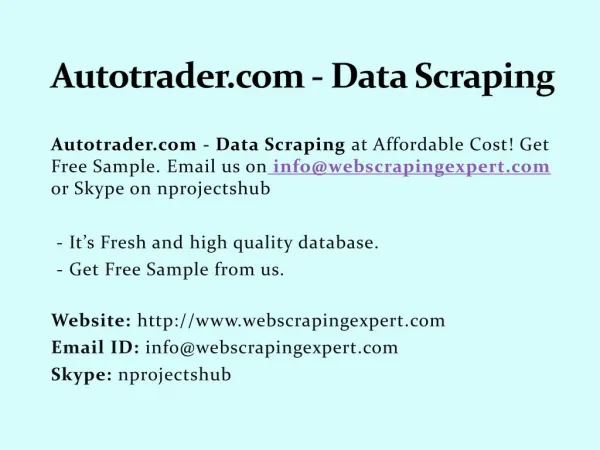 Autotrader.com - Data Scraping