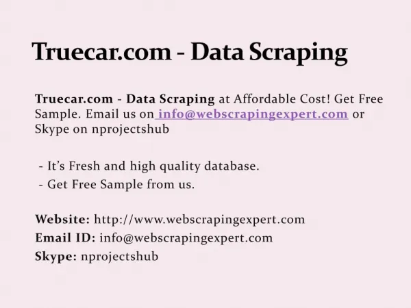 Truecar.com - Data Scraping