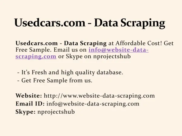 Usedcars.com - Data Scraping