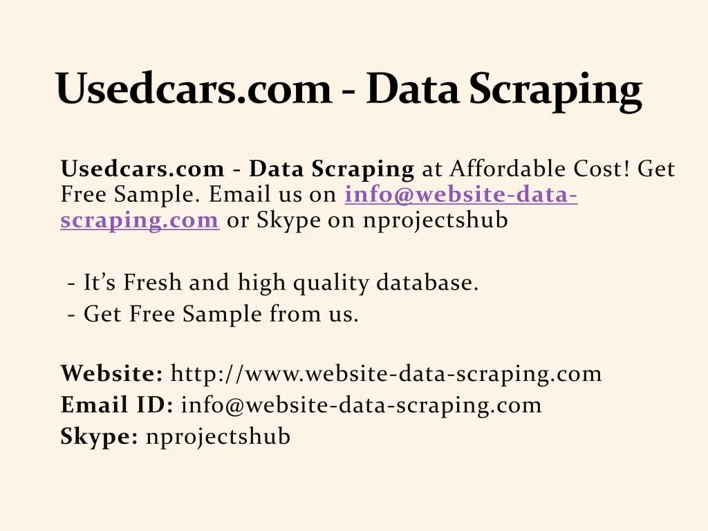 usedcars com data scraping