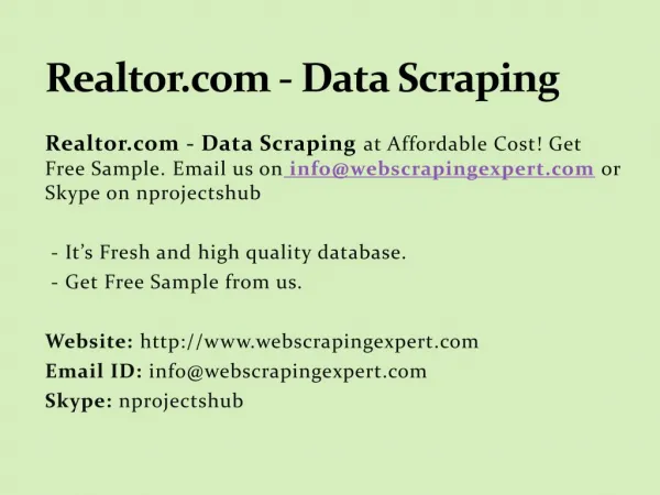 Realtor.com - Data Scraping