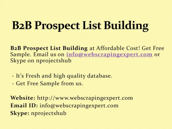 B2B Prospect List Building