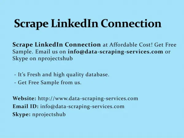 Scrape LinkedIn Connection