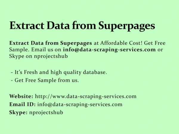 Extract data from superpages
