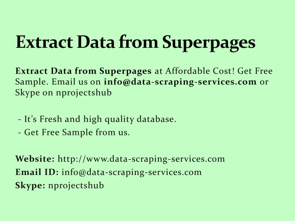 extract data from superpages