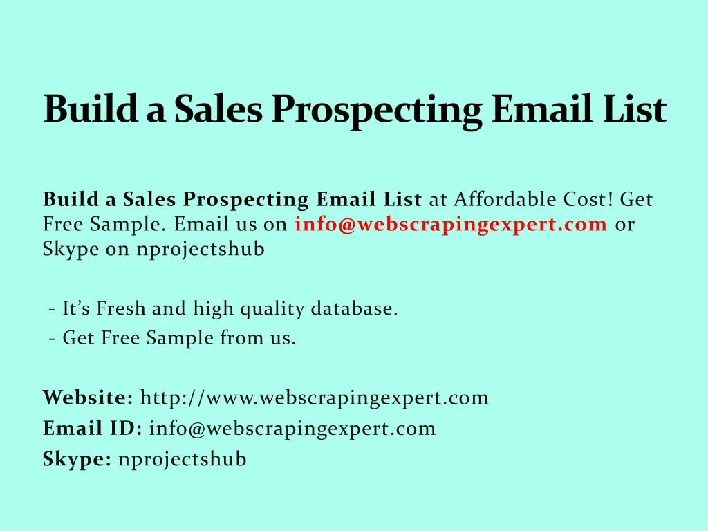build a sales prospecting email list