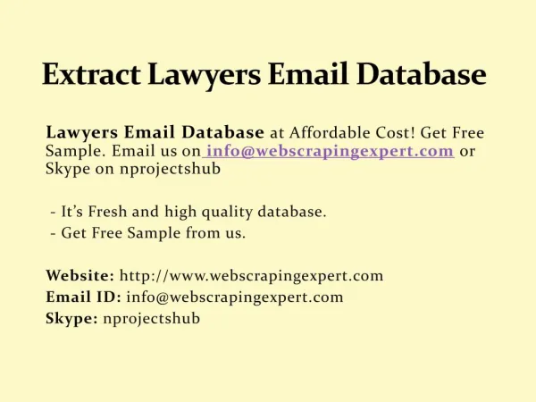 Extract Lawyers Email Database