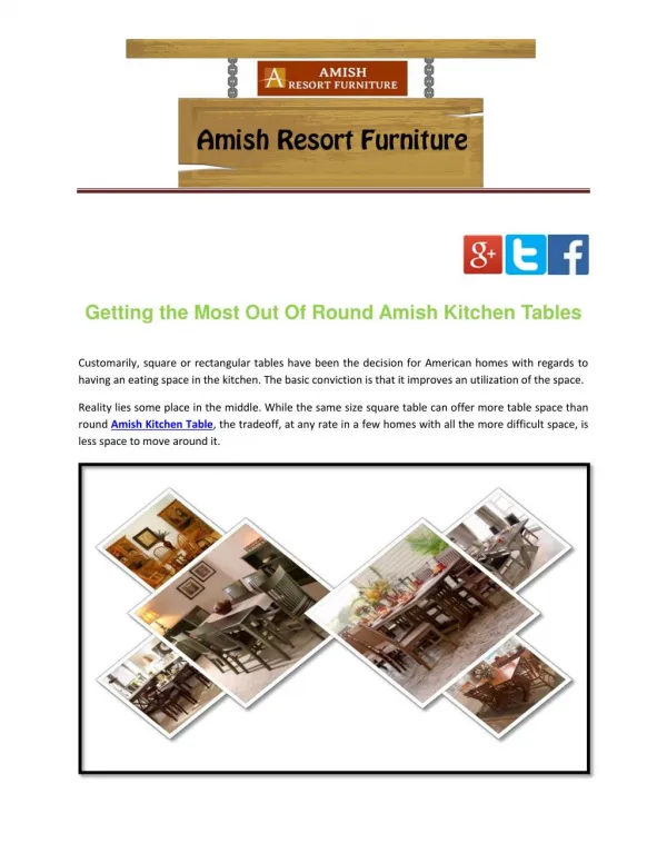Getting the Most Out Of Round Amish Kitchen Tables