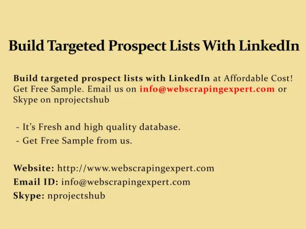 Build targeted prospect lists with LinkedIn