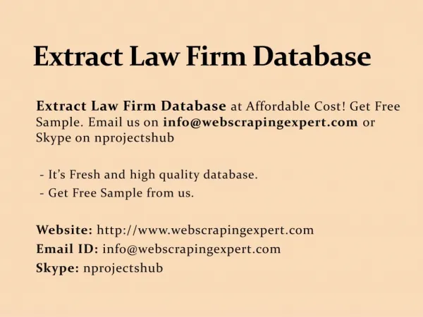 Extract Law Firm Database