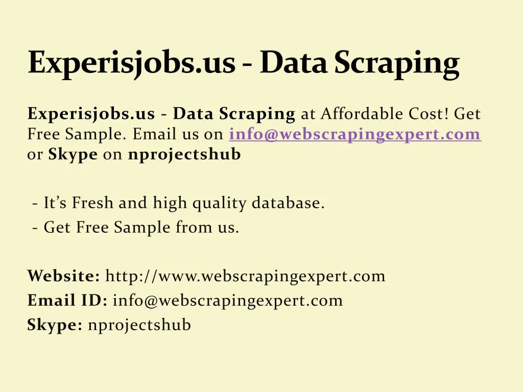 experisjobs us data scraping