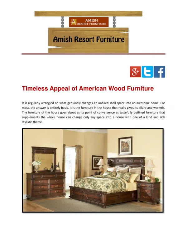 Timeless Appeal of American Wood Furniture