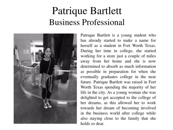 Patrique Bartlett - Business professional