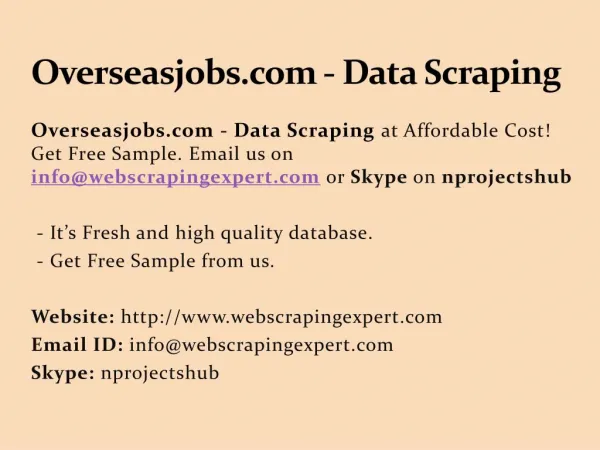 Overseasjobs.com - Data Scraping