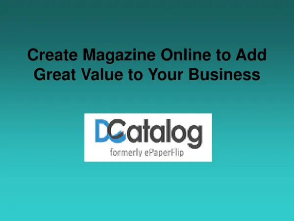 Create Magazine Online