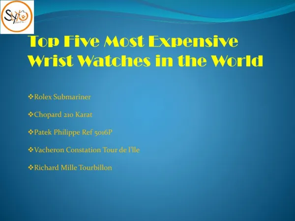 Five Costly Watches in the World with Prices