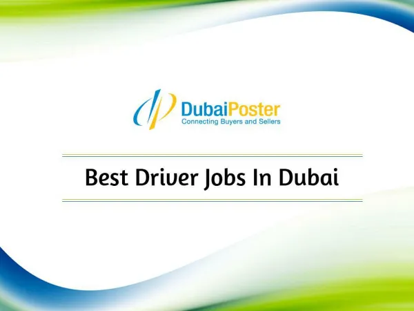 Car driving jobs in dubai, UAE