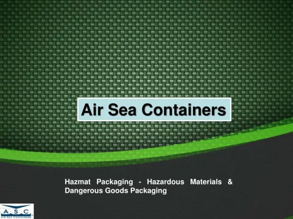 Packaging for Dangerous Goods