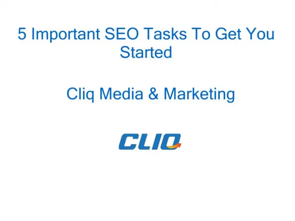 5 Important SEO Tasks To Get You Started