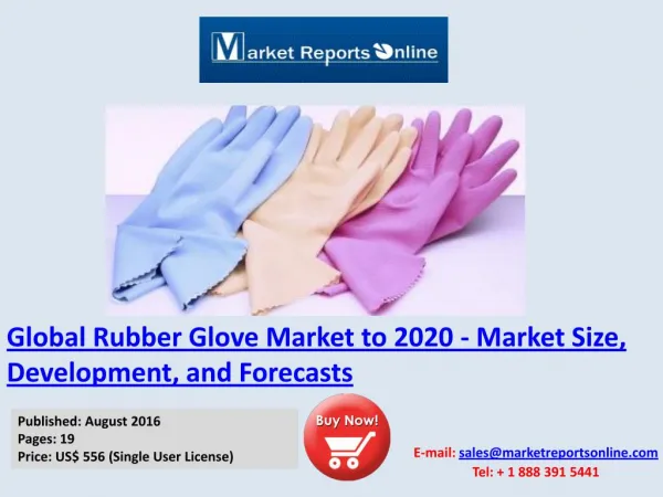 Worldwide Rubber Gloves Market Growth Analysis and 2020 Forecasts