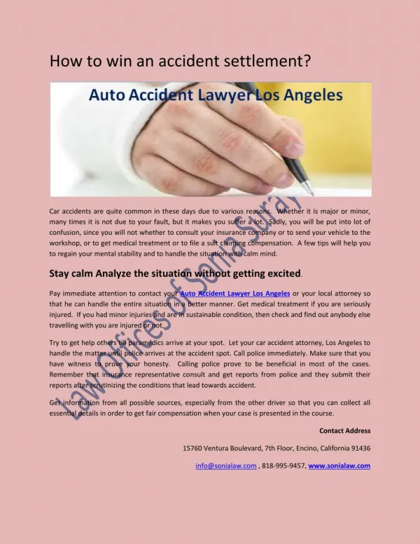 How to win an accident settlement?