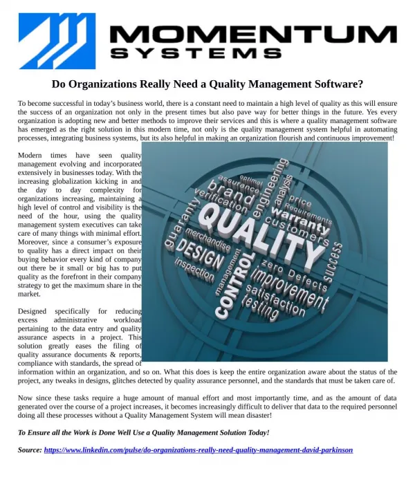 Do Organizations Really Need a Quality Management Software?