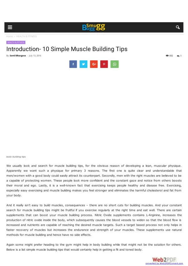 Introduction- 10 Simple Muscle Building Tips