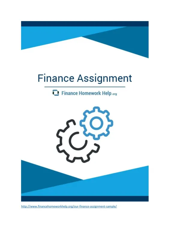Finance Assignment Sample