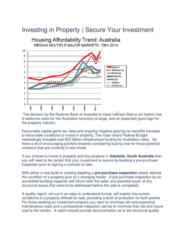 Investing in Property | Secure Your Investment