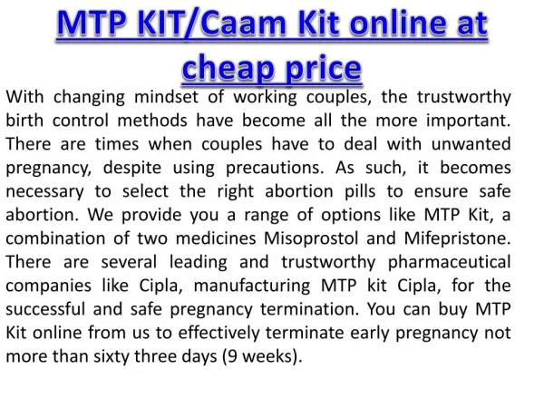 MTP KIT/Caam Kit online at cheap price