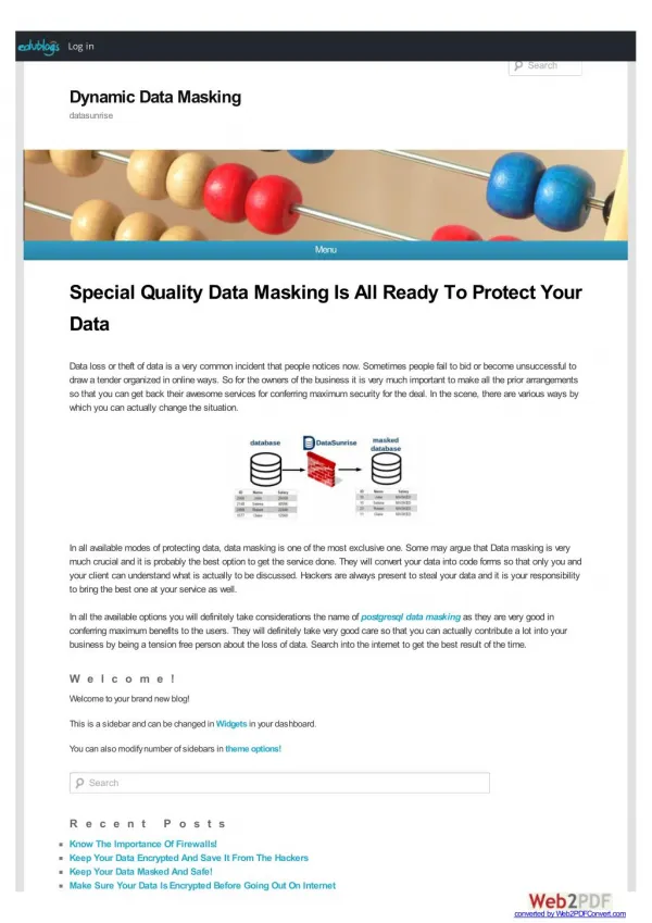 Special Quality Data Masking Is All Ready To Protect Your Data