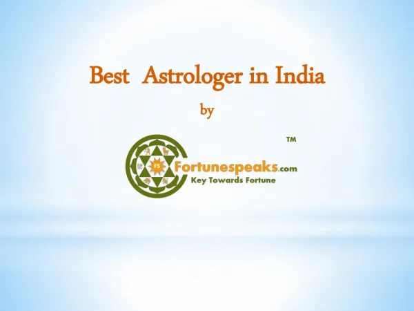 Best Astrologer in India by fortunespeaks.com