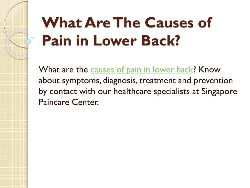 what are the causes of pain in lower back