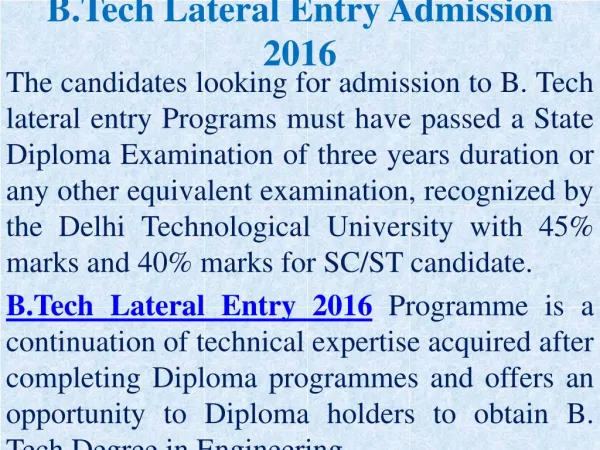 B.Tech Direct Admission in Kolkata
