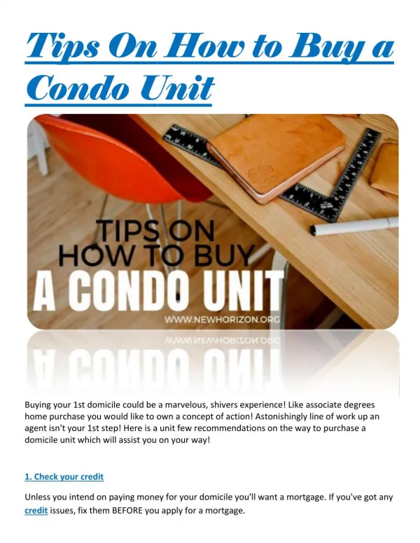 Tips On How to Buy a Condo Unit