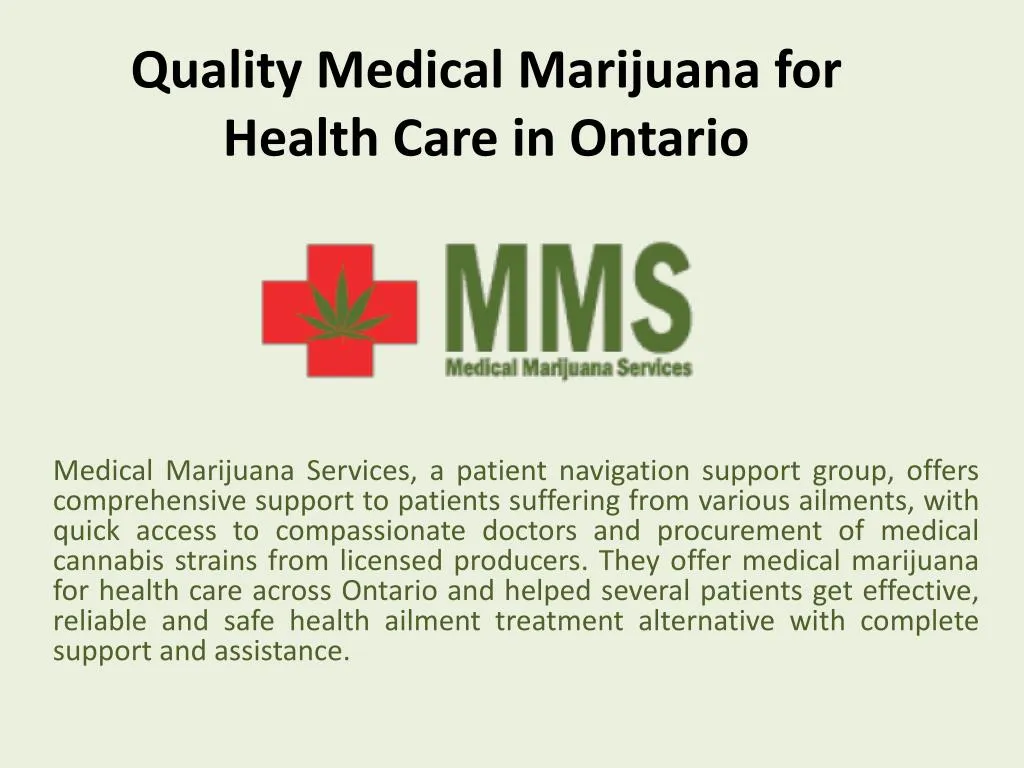 quality medical marijuana for health care in ontario