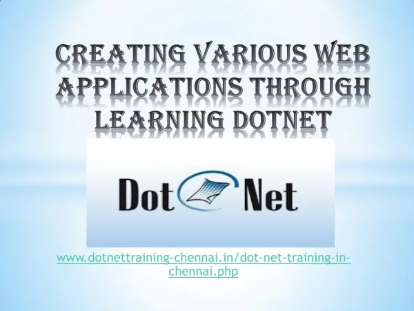 Dotnet training institutes in chennai