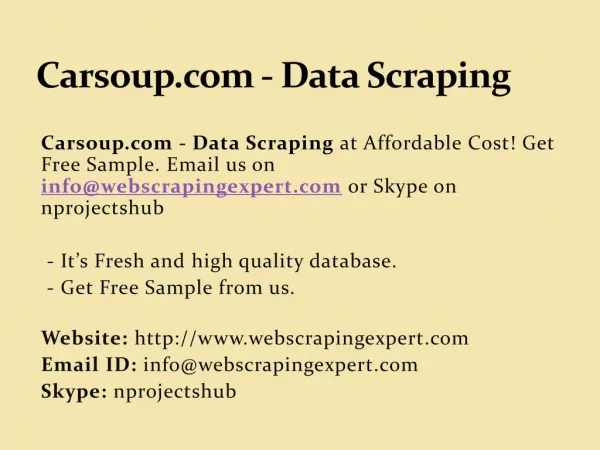 Carsoup.com - Data Scraping