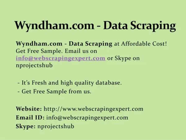 Wyndham.com - Data Scraping