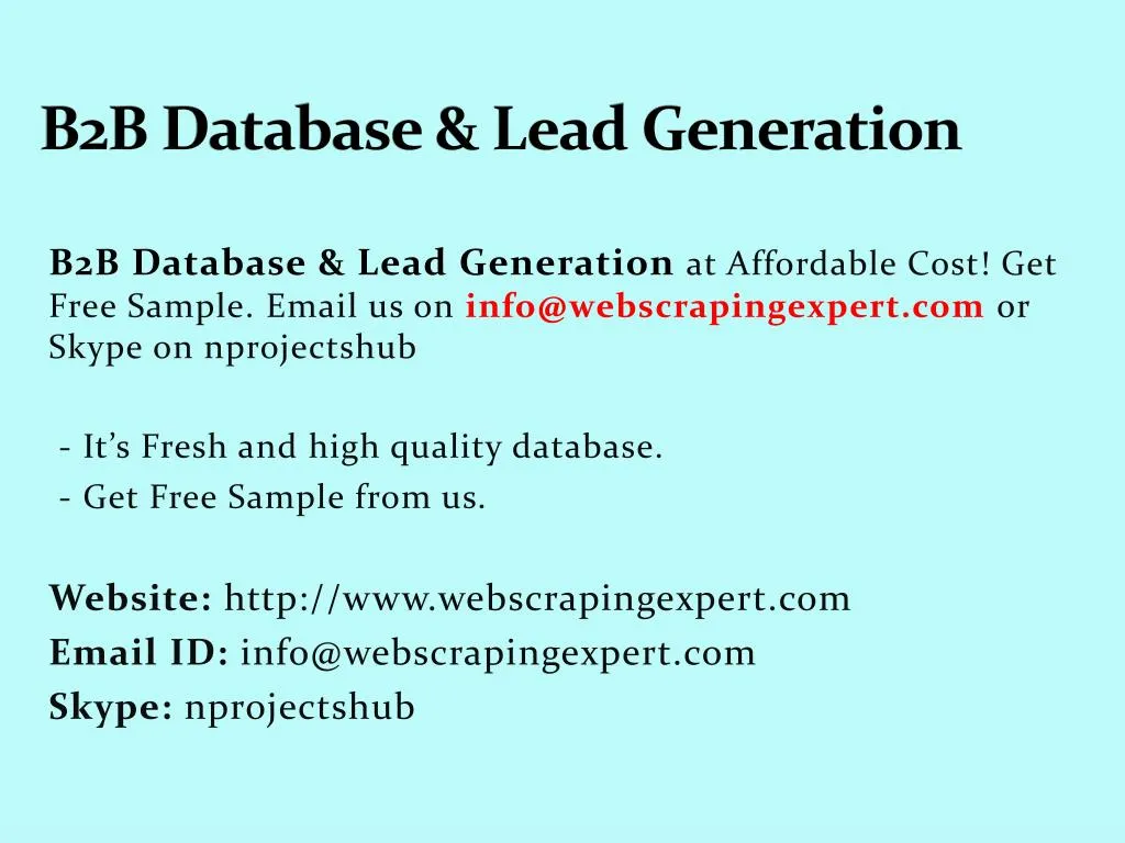 b2b database lead generation