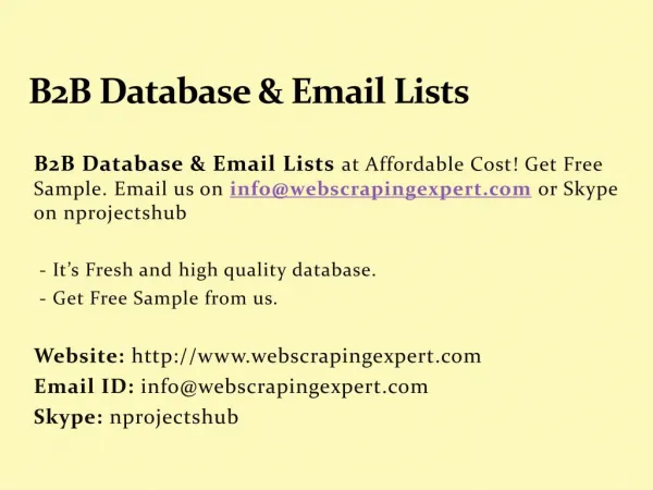 B2B Database & Email Lists