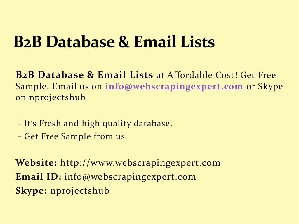 b2b database email lists