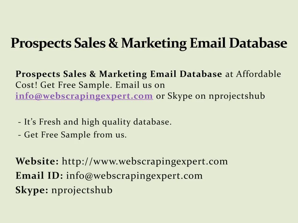 prospects sales marketing email database